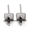 304 Stainless Steel Stud Earring Settings STAS-B004-04P-D-1