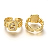 Brass Micro Pave Clear Cubic Zirconia Cuff Rings RJEW-H541-01G-G-1