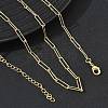 2.7MM Brass Textured Paperclip Chain Necklaces for Women KK-CBA2293-19G-1