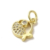 Real 18K Gold Plated Brass Pave Clear Cubic Zirconia Pendants KK-M283-07C-01-2