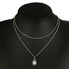 Teardrop Alloy Pave White Resin Pendant Double Layer Necklaces for Women FS-WG4C5DE-01-4