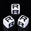 Acrylic Horizontal Hole Letter Beads PL37C9129-R-1
