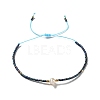 Glass Imitation Pearl & Seed Braided Bead Bracelets WO2637-21-1