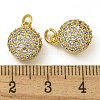 Rack Plating Brass Micro Pave Clear Cubic Zirconia Charms KK-Z067-23G-01-3