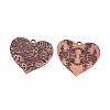 Tibetan Style Alloy Heart Big Pendants PALLOY-J564-14R-AAA-NF-2
