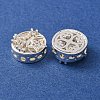 Brass Micro Pave Clear Cubic Zirconia Beads CU-CBAEC99-27S-2