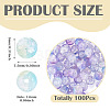 100Pcs Crackle Transparent Glass UV Reactive Beads GLAA-TA0004-28B-4