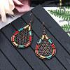 Bohemian Style Alloy Dangle Earrings X-EJEW-F238-25-3