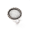 Vintage Adjustable Iron Finger Ring Components Alloy Cabochon Bezel Settings PALLOY-Q300-25AS-NR-1