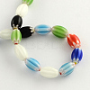 Oval Handmade Millefiori Glass Beads Strands X-LK-R004-85-2