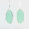 Silver Color Plated Brass Glass Pendants GLAA-J047-06S-2