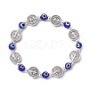 Evil Eye Lampwork & Alloy Beaded Stretch Bracelet BJEW-JB09671-3