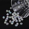 Faceted Eco-Friendly Transparent Acrylic Round Beads X-TACR-K001-8mm-22-3