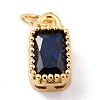 Real 18K Gold Plated Brass Inlaid Cubic Zirconia Charms X-ZIRC-L100-075G-05-2