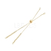 Brass Box Chains Slider Bracelet Making with Clear Cubic Zirconia Tiny Charms BJEW-N021-03-3