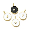 Brass with Enamel Pendants KK-D295-31G-1