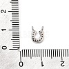 Brass Micro Pave Clear Connector Charms CU-CBA3D76-01P-3