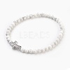 Natural Howlite Beads Stretch Bracelets BJEW-JB03823-03-1