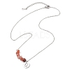 Natural South Red Agate Chip & Constellation Pendant Necklaces NJEW-JN05084-05-4