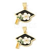 Graduation Season Brass Enamel Pendants KK-CBAF2EC-03G-C-2