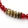 Natural Agate Round Beads Necklace NJEW-L412-02-2