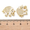 Rack Plating Brass Micro Pave Clear Cubic Zirconia Connector Charms KK-C084-02G-03-3