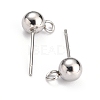 304 Stainless Steel Ball Post Stud Earring Findings STAS-Z035-02P-E-2