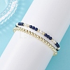 2Pcs Natural Lapis Lazuli & Shell Pearl & Non-magnetic Synthetic Hematite Beaded Stretch Bracelets for Women BJEW-JB12938-02-2