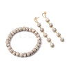 Undyed & Natural Moon and Star Xingyue Bodhi Beaded Jewelry Sets SJEW-JS01128-6