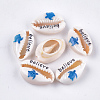 Printed Cowrie Shell Beads SHEL-S276-10B-1