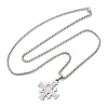 Jerusalem Cross 304 Stainless Steel Pendant Box Chain Necklaces NJEW-NH0003-01P-2