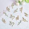 16 Pieces Alloy Snake Charms Pendant Cubic Zirconia Snake Charm Animal Pendant Mixed Color for Jewelry Necklace Earring Making Crafts JX732A-3