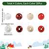 200Pcs 4 Colors Painted Natural Wood Beads WOOD-SP0001-65-2