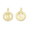Rack Plating Brass Micro Pave Clear Cubic Zirconia Pendants KK-C011-38G-1