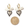 Clear Cubic Zirconia Heart Dangle Hoop Earrings EJEW-JE05081-4