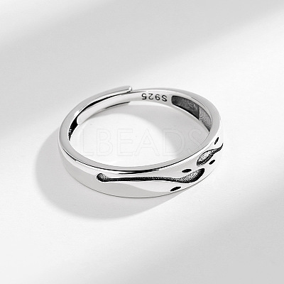 925 Sterling Silver Adjustable Finger Rings for Man FS-WGAB56D-01-1