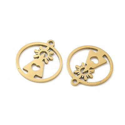 201 Stainless Steel Laser Cut Pendants STAS-P428-10G-03-1