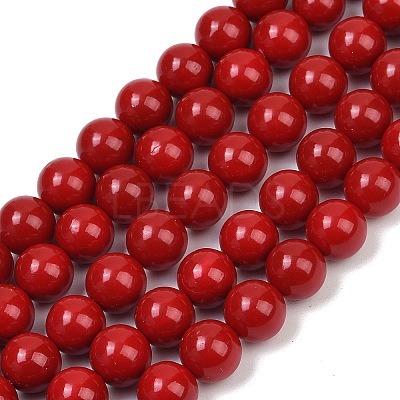 Shell Pearl Beads Strands BSHE-K015-8mm-01-1