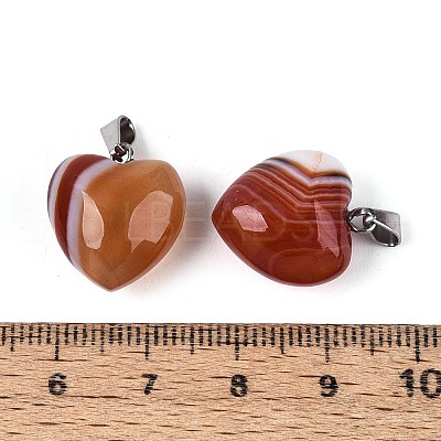Natural Red Banded Agate(Dyed & Heated) Pendants G-T143-49H-1