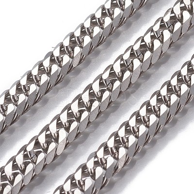 Tarnish Resistant 304 Stainless Steel Cuban Link Chains CHS-P007-31P-1