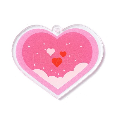Valentine's Day Transparent Acrylic Pendant OACR-A025-02B-1