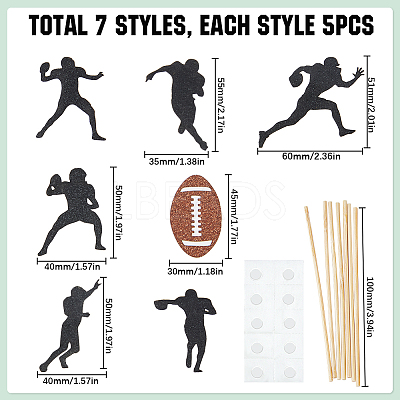 5 Sets Paper Cake Toppers AJEW-SC0002-73-1