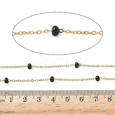 304 Stainless Steel Enamel Link Chains AJEW-Z028-09G-11-1