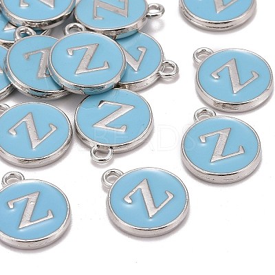 Platinum Plated Alloy Enamel Charms ENAM-S118-04Z-P-1