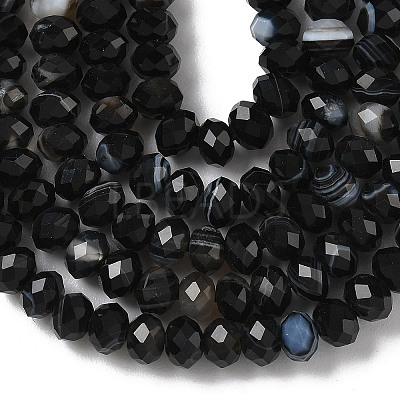 Natural Banded Agate Beads Strands G-D344-A34-01-1