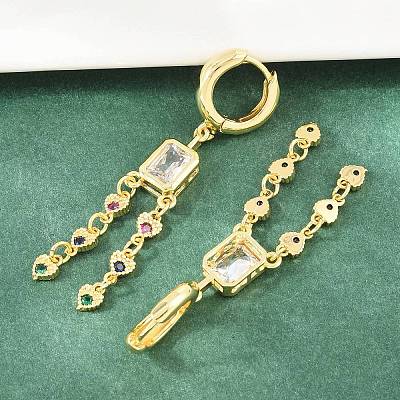 Brass Micro Pave Cubic Zirconia Chandelier Earrings KK-CBA8324-15G-1