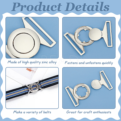 6Sets Zinc Alloy Side Release Buckles FIND-BC0013-98B-1