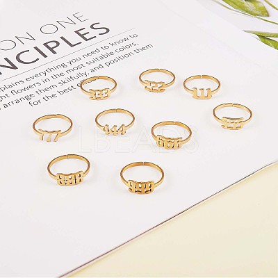Number Pendant Necklace & Open Cuff Ring JX202A-1