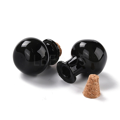 Round Glass Cork Bottles Ornament X-GLAA-D002-03A-1