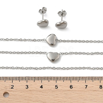 Tarnish Resistant 304 Stainless Steel Jewelry Sets SJEW-H144-23P-1